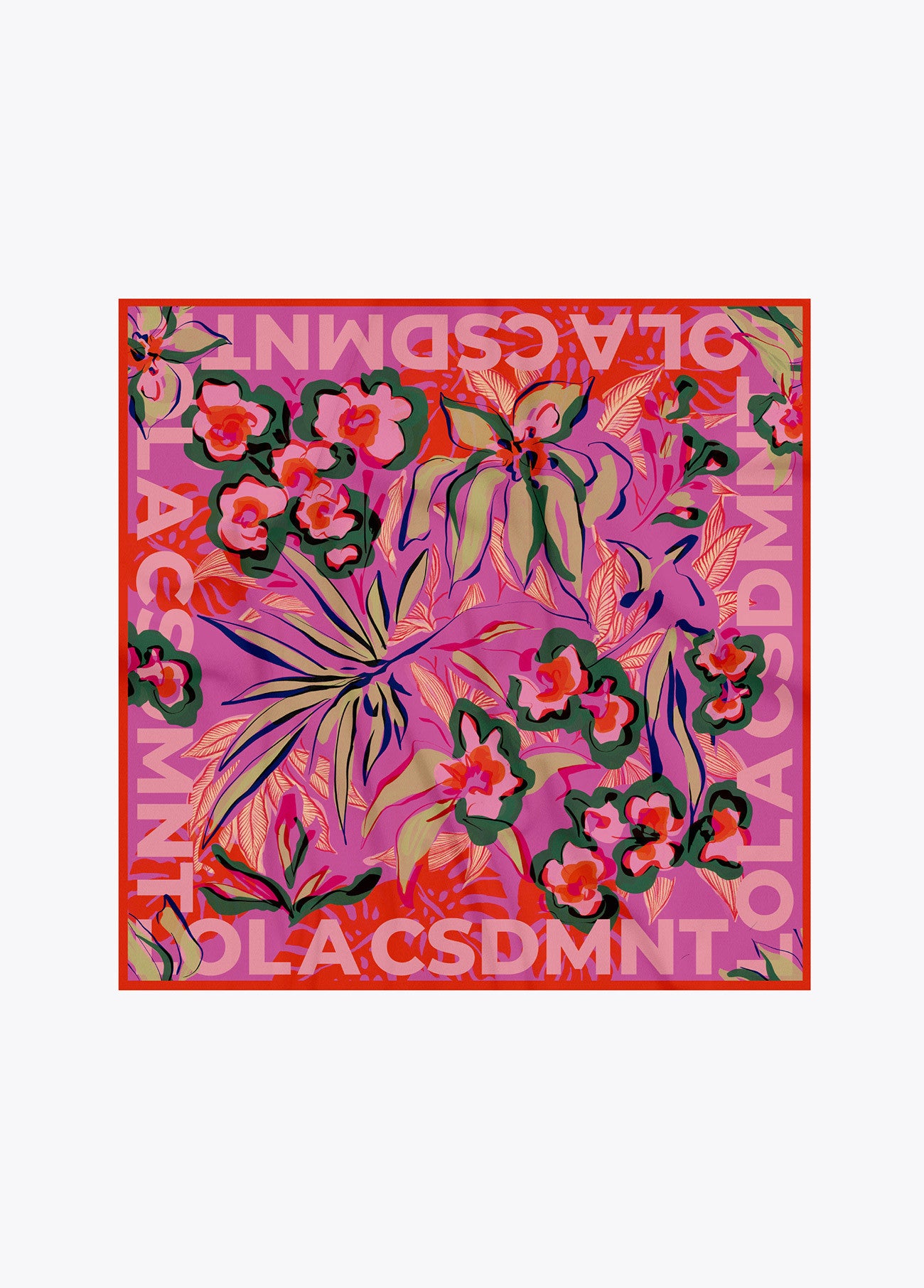 PAÑUELO SATINADO FLORES TROPICALES