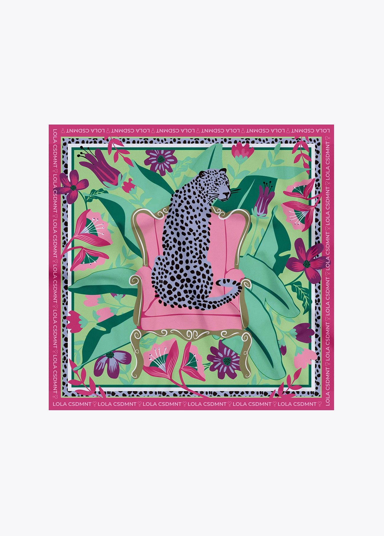 PAÑUELO SATINADO LEOPARDO SENTADO