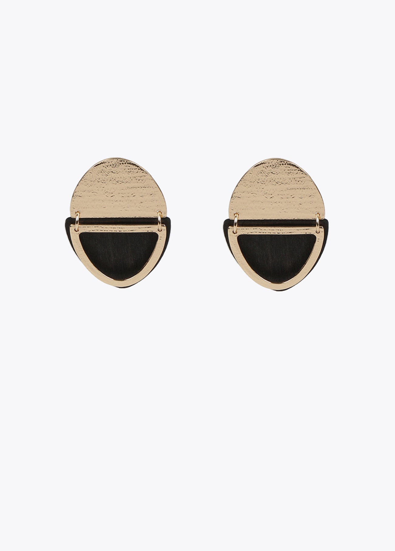 PENDIENTES DOBLE PIEZA METAL NEGROS
