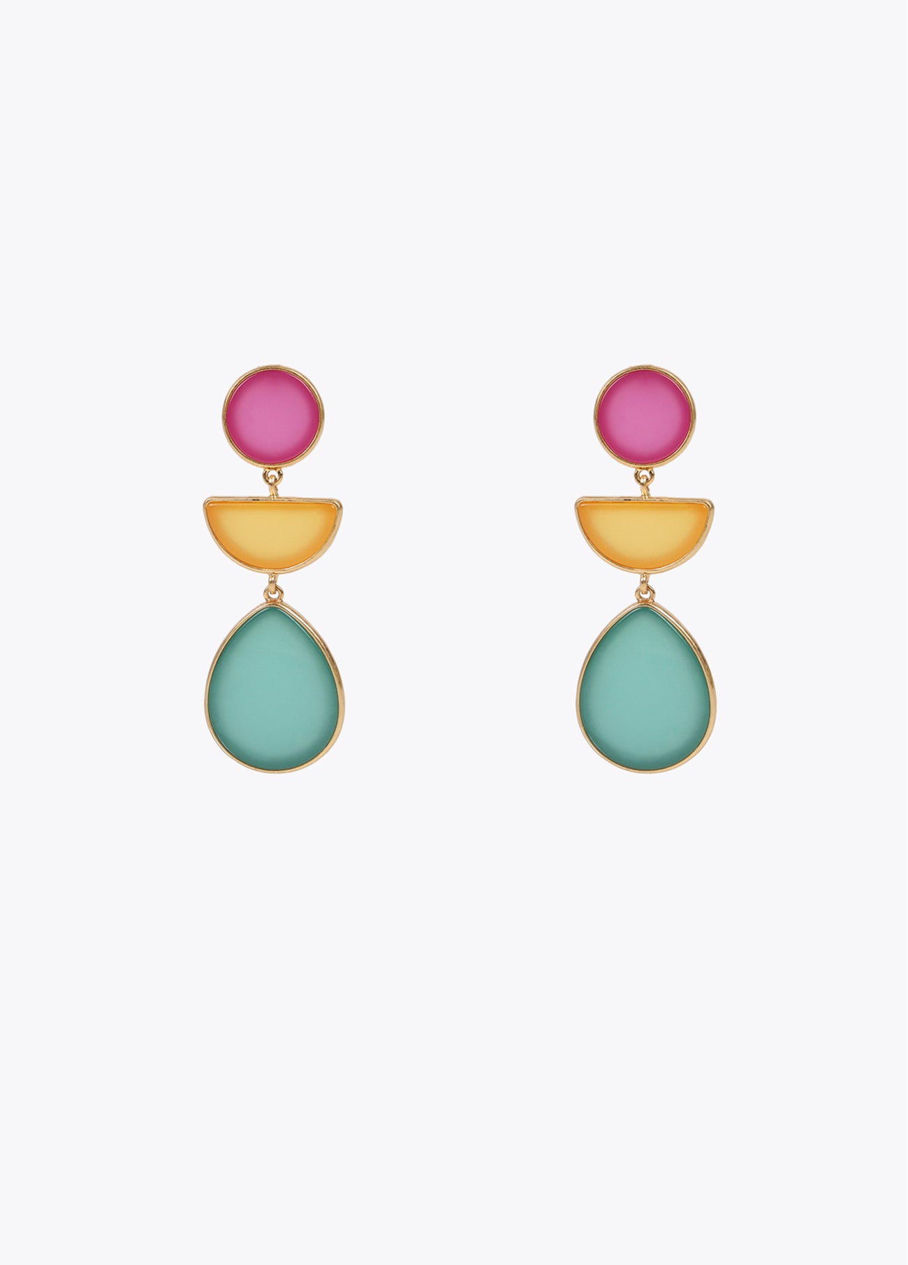 PENDIENTES GEOMÉTRICOS COLORES