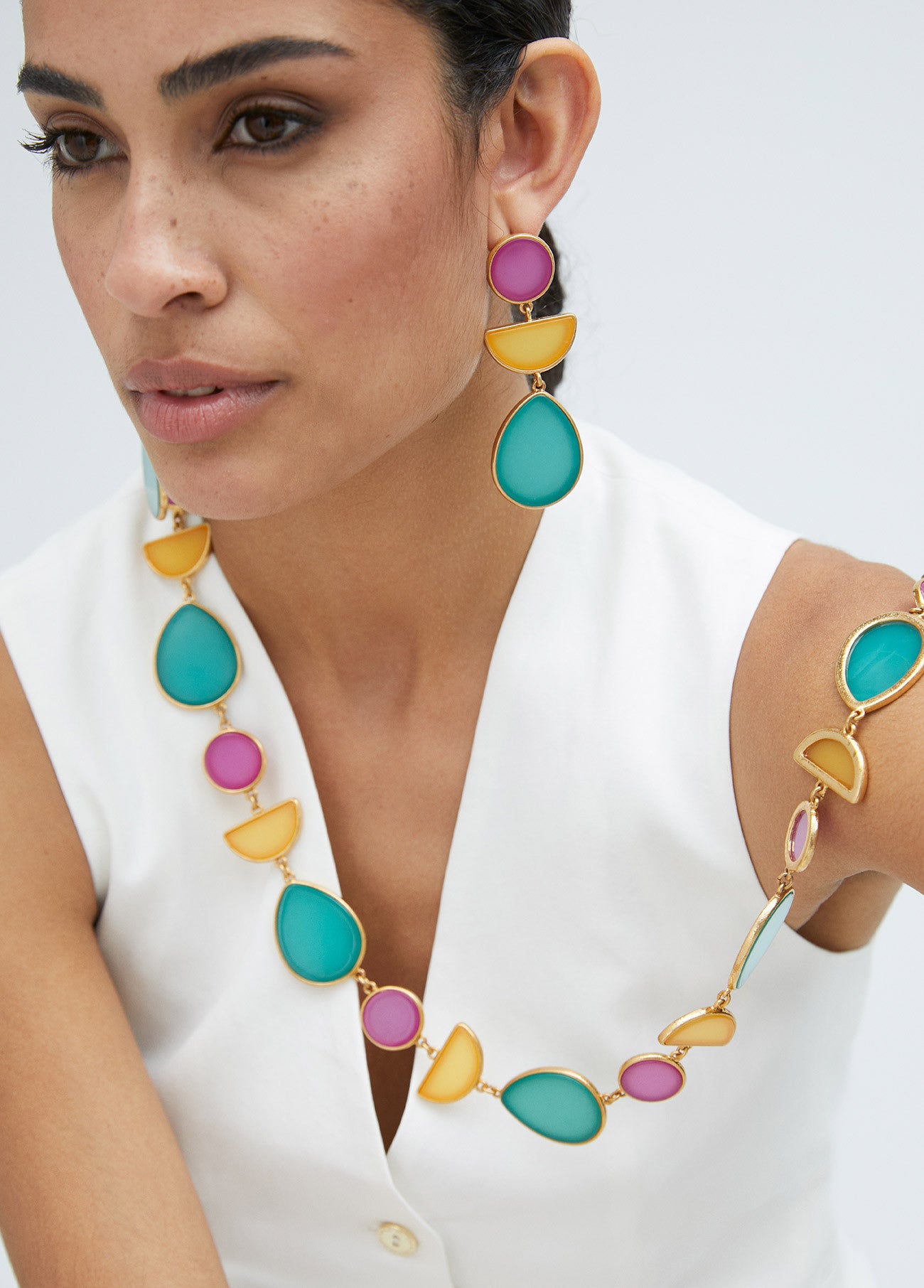 PENDIENTES GEOMÉTRICOS COLORES