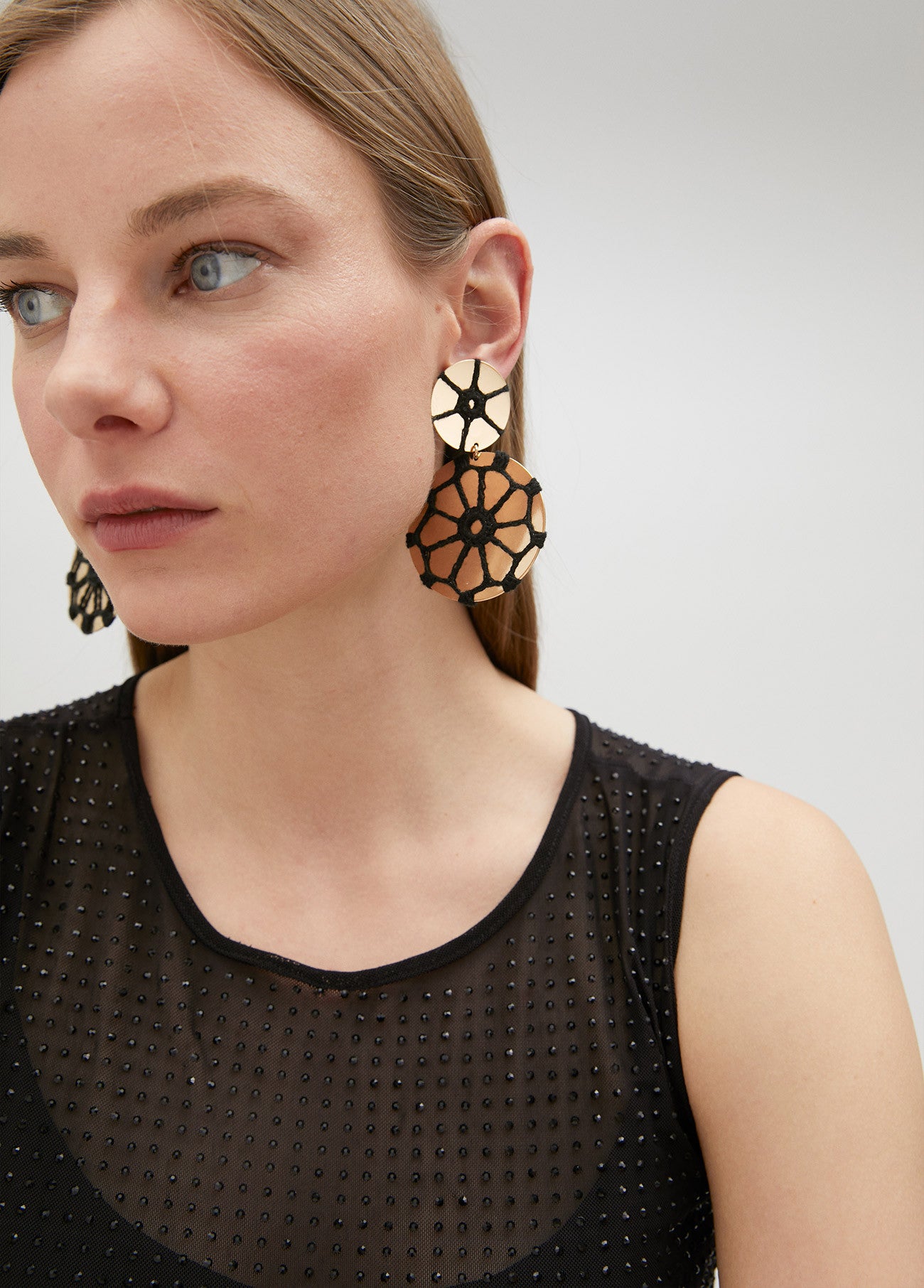 PENDIENTES METAL CON CROCHET