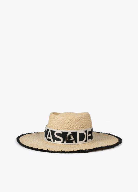 SOMBRERO EFECTO RAFIA DEFLECADO BEIGE