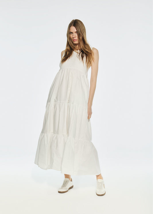 VESTIDO LARGO DE TIRANTES BLANCO