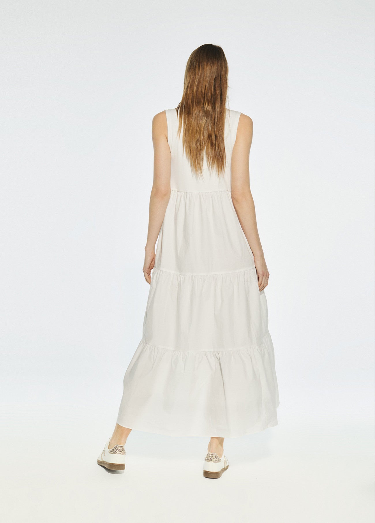VESTIDO LARGO DE TIRANTES BLANCO
