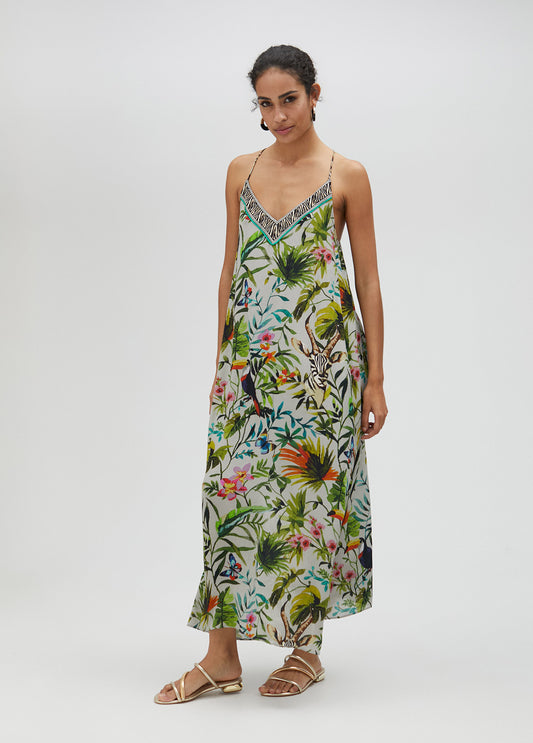 VESTIDO LARGO ESTAMPADO JUNGLE